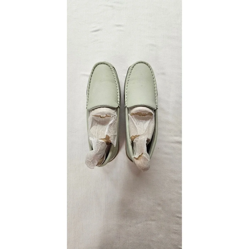 MySlippers MyPillow Mens Moccasin Loafers Sage Green Leather Slip On Shoes 11